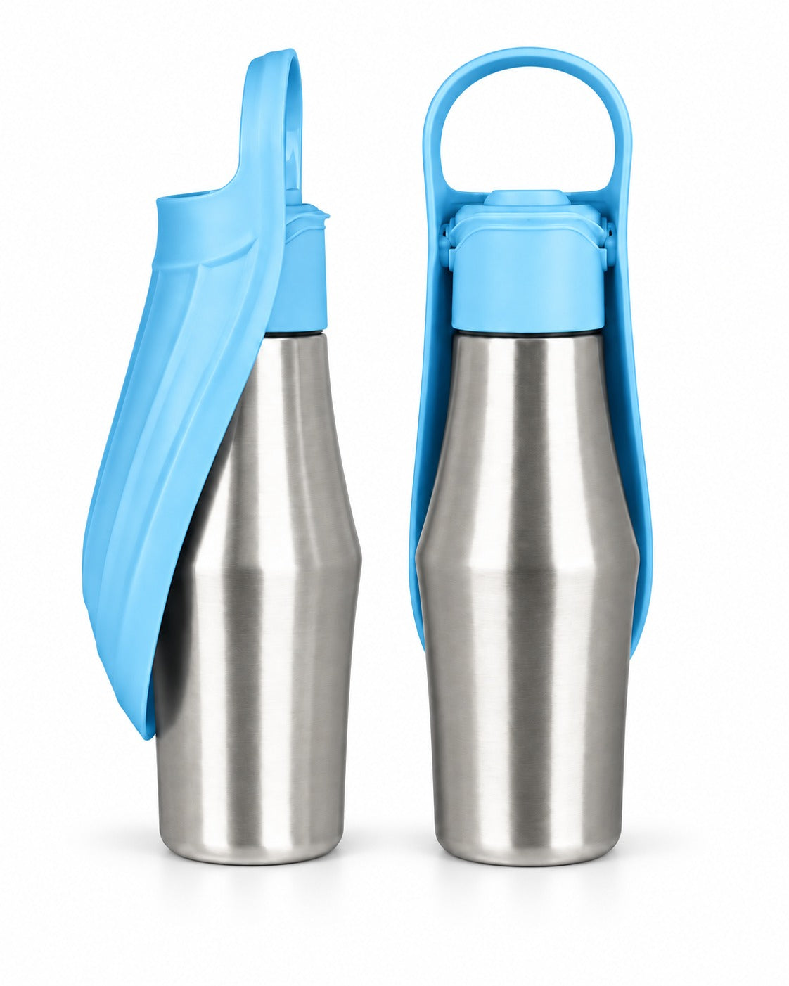 PATHFEN 750 Trail Bottle in Light Blue, side and front views